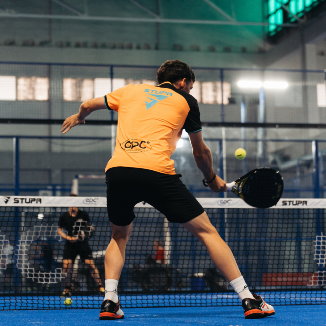 Franco Stupaczuk playing on his signature court