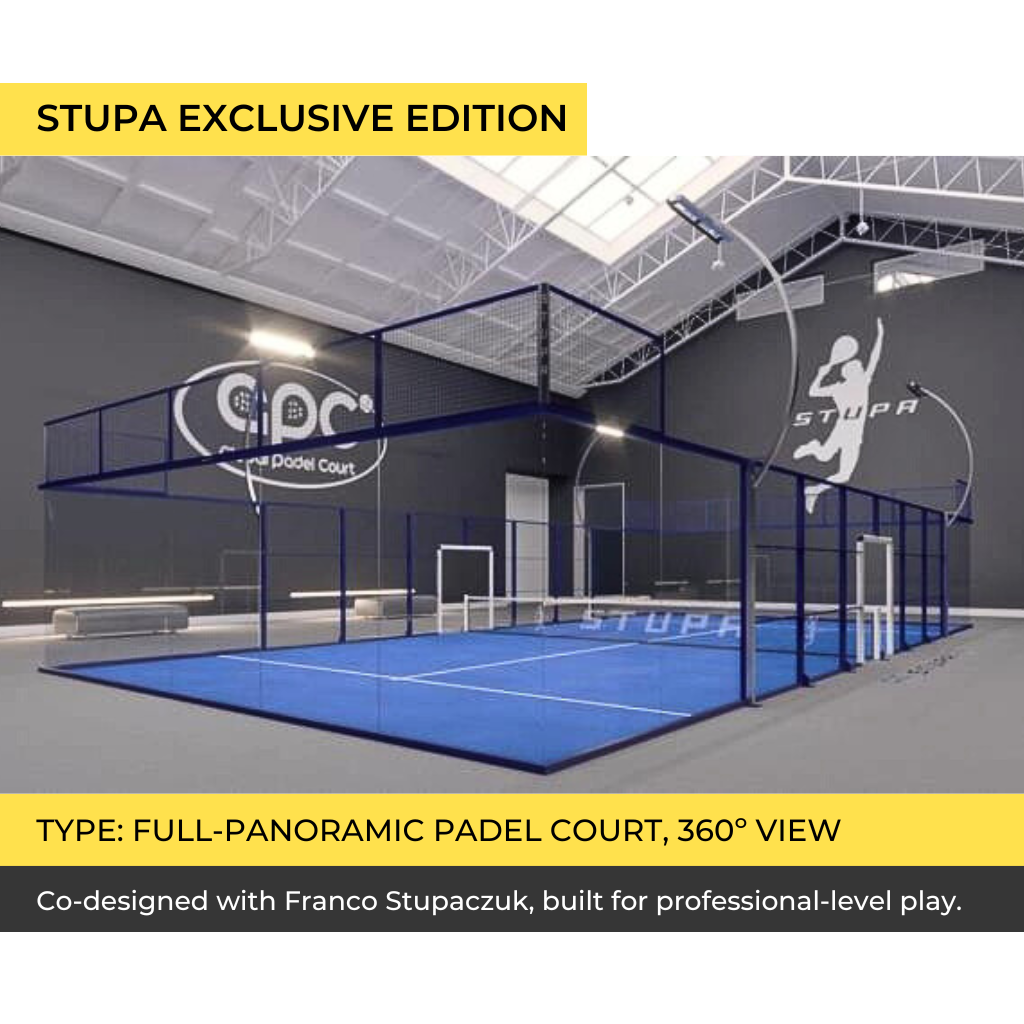 Stupa Exclusive Edition padel court, 360º view, designed with Franco Stupaczuk.